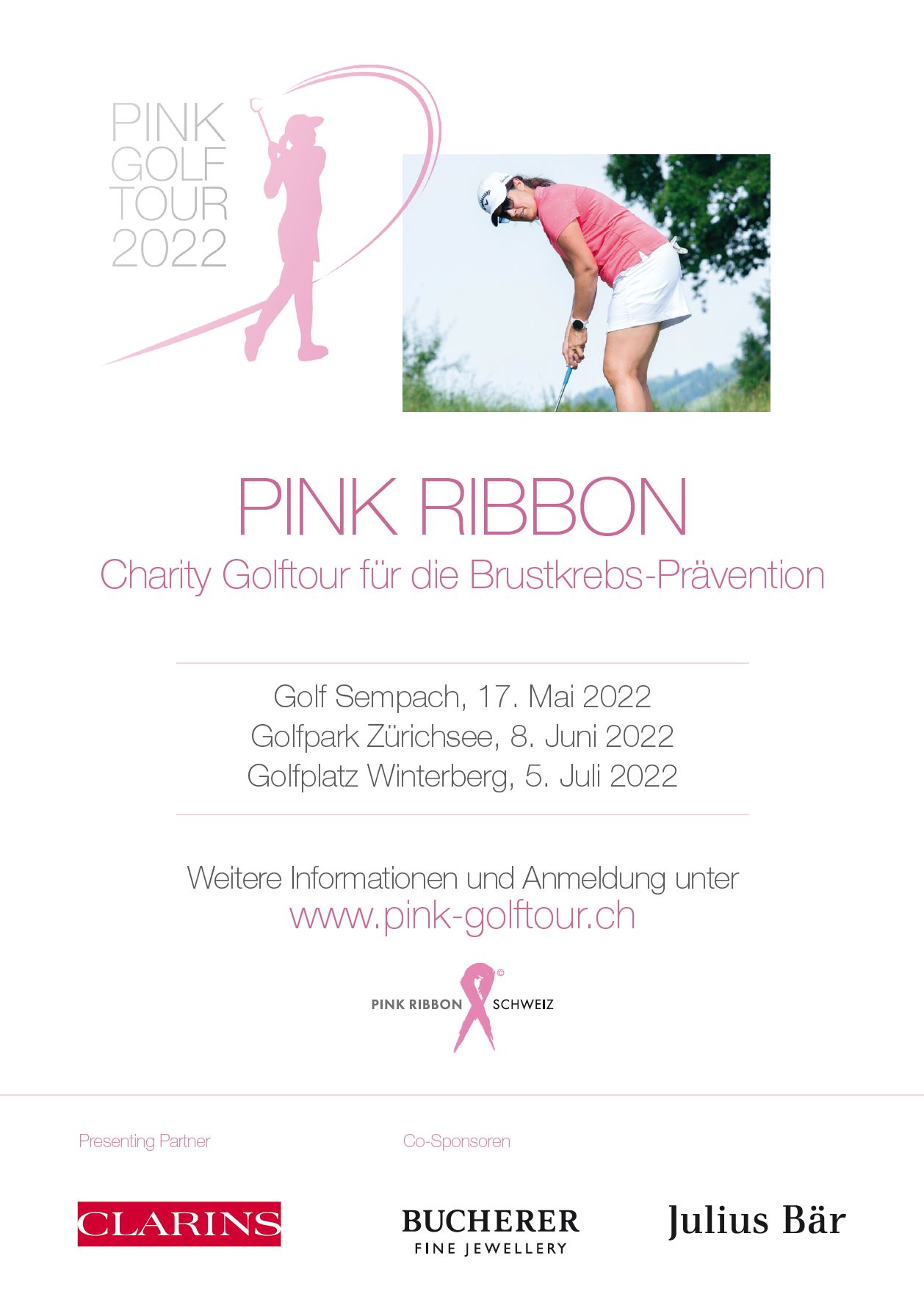 Flyer Pink Golftour 2022 Vorderseite